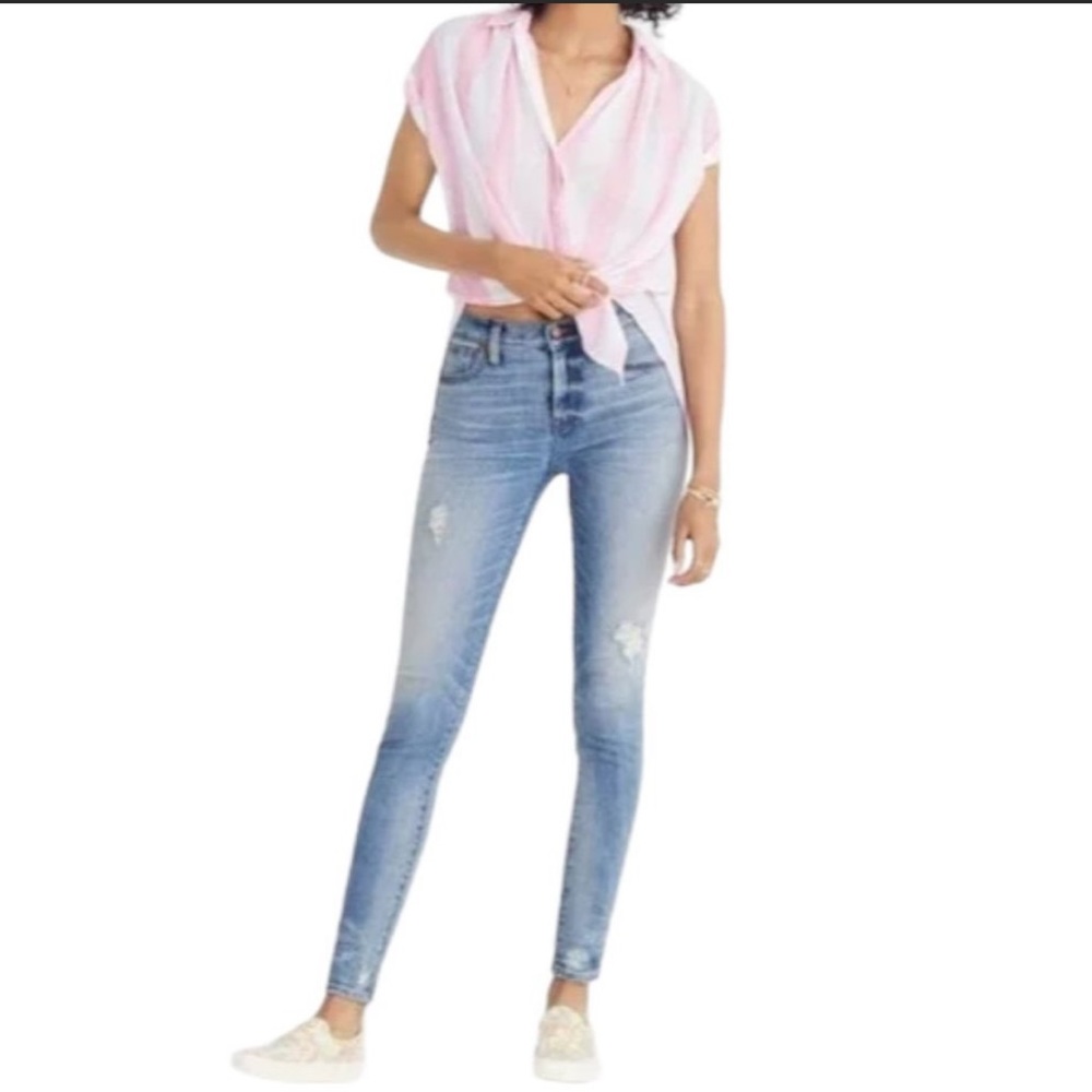 Madewell Tie-Front Breezy Button Down, size: Small